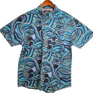 Creative Destruction Men’s Swirl Pattern Button Down Shirt‎ Medium EUC
